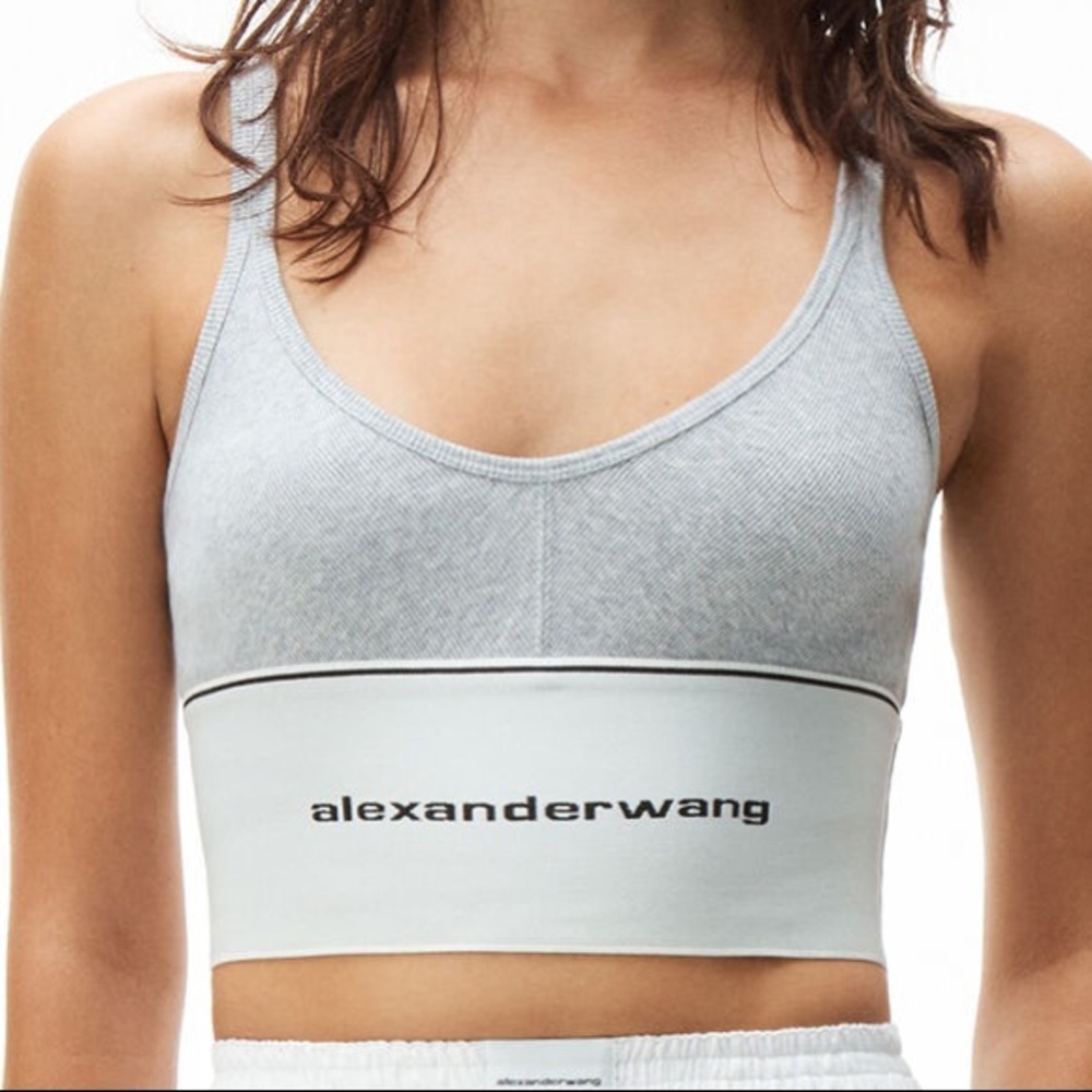 Alexander Wang grey elastic sport bra crop top